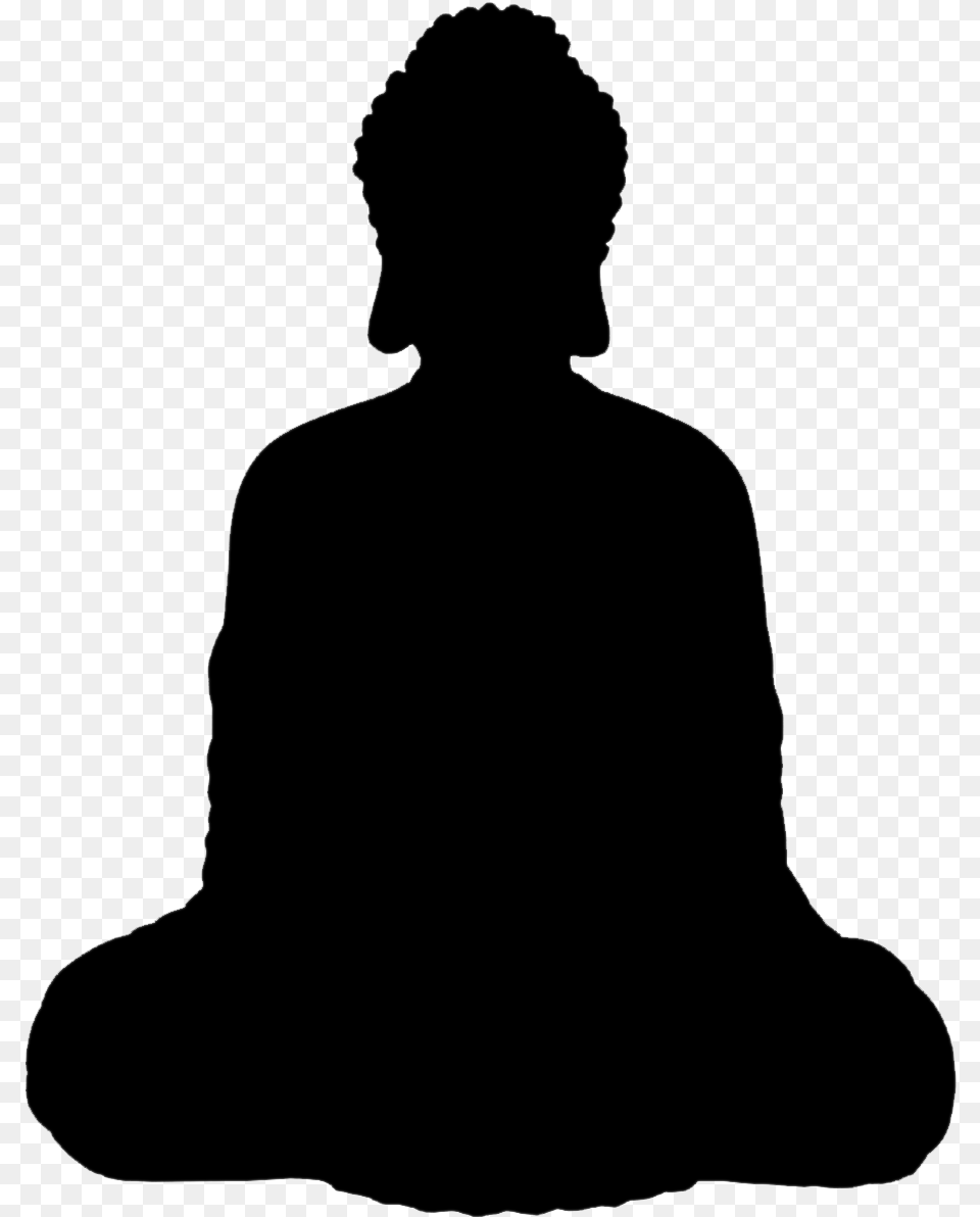 Buddha Silhouette Contact With Tie, Gray Free Png