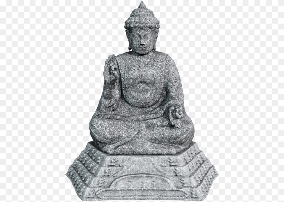 Buddha Stone Figure Sitting Sculpture Siddhartha Buddha, Art, Adult, Male, Man Png Image