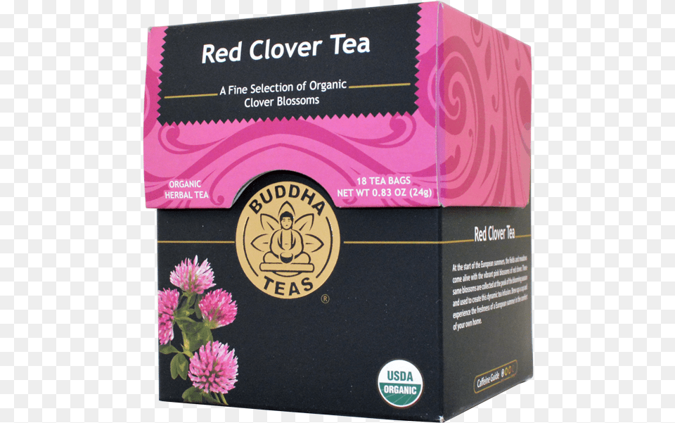 Buddha Tea Organic Red Clover Tea 18 Bag Buddha Red Clover Tea, Herbal, Herbs, Plant, Dahlia Png