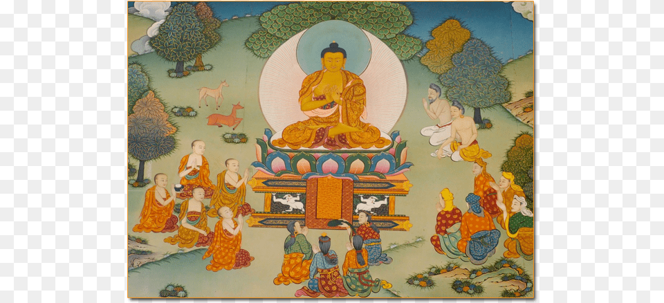 Buddha Turning The Wheel Of Dharma, Art, Adult, Female, Person Png Image