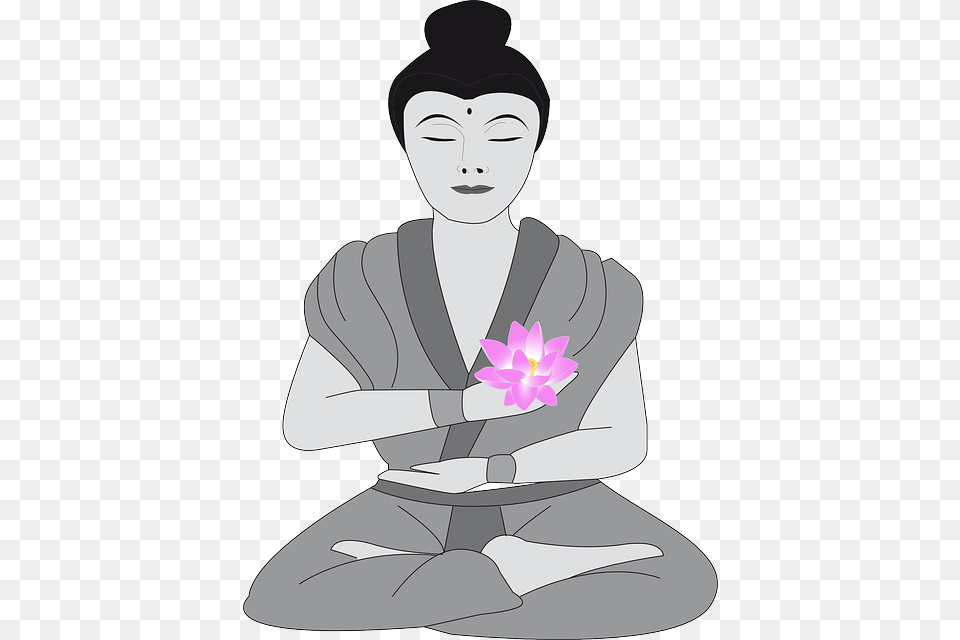 Buddha Woman Buddhist Female Meditate Meditation Bouddha Clipart, Adult, Male, Man, Person Free Png Download