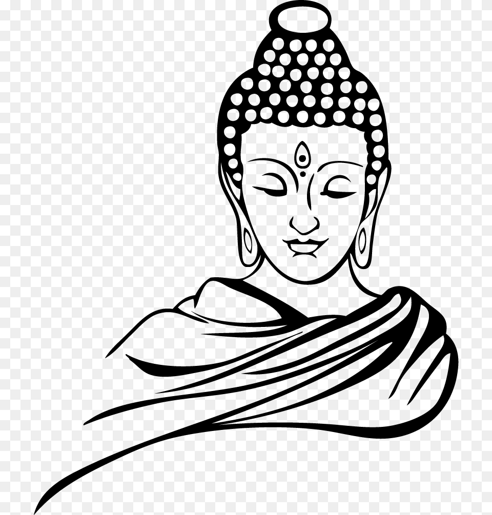 Buddhism Buddharupa Buddhahood Lord Buddha Black And White, Art, Prayer, Adult, Person Free Png Download