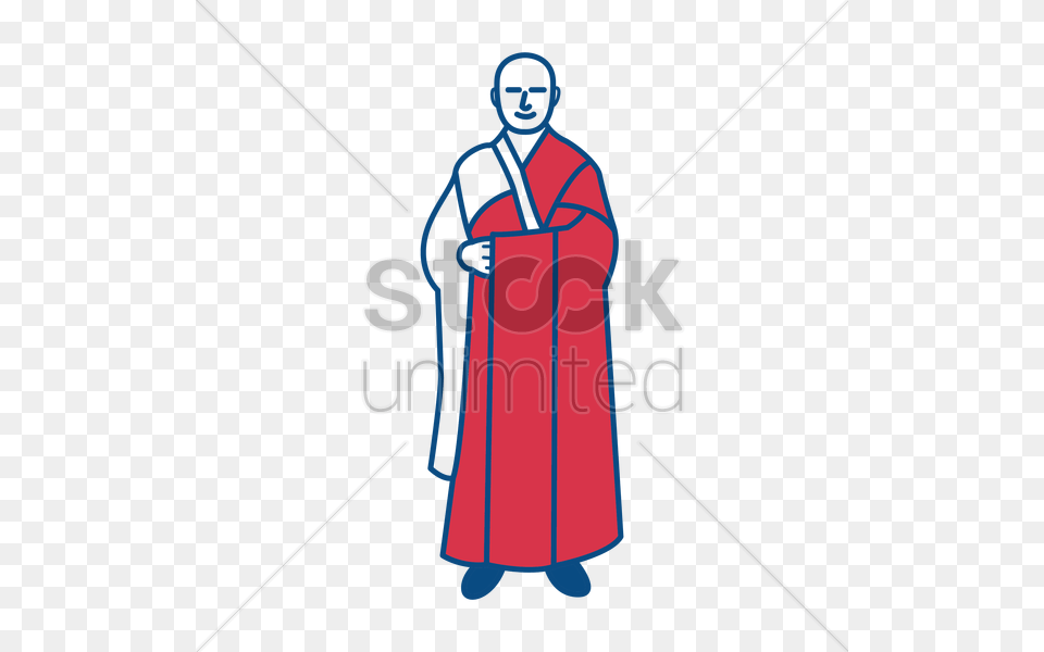 Buddhist Monk Vector Image, Person, Clothing, Coat, Fashion Free Transparent Png