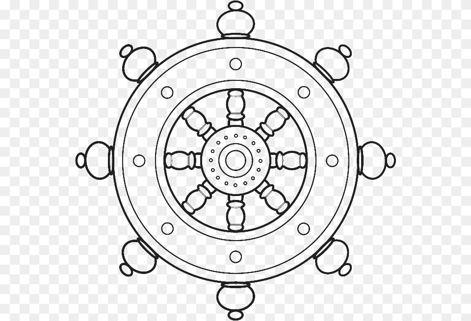 Buddhist Symbol To Colour, Machine, Wheel, Ammunition, Grenade Free Png Download