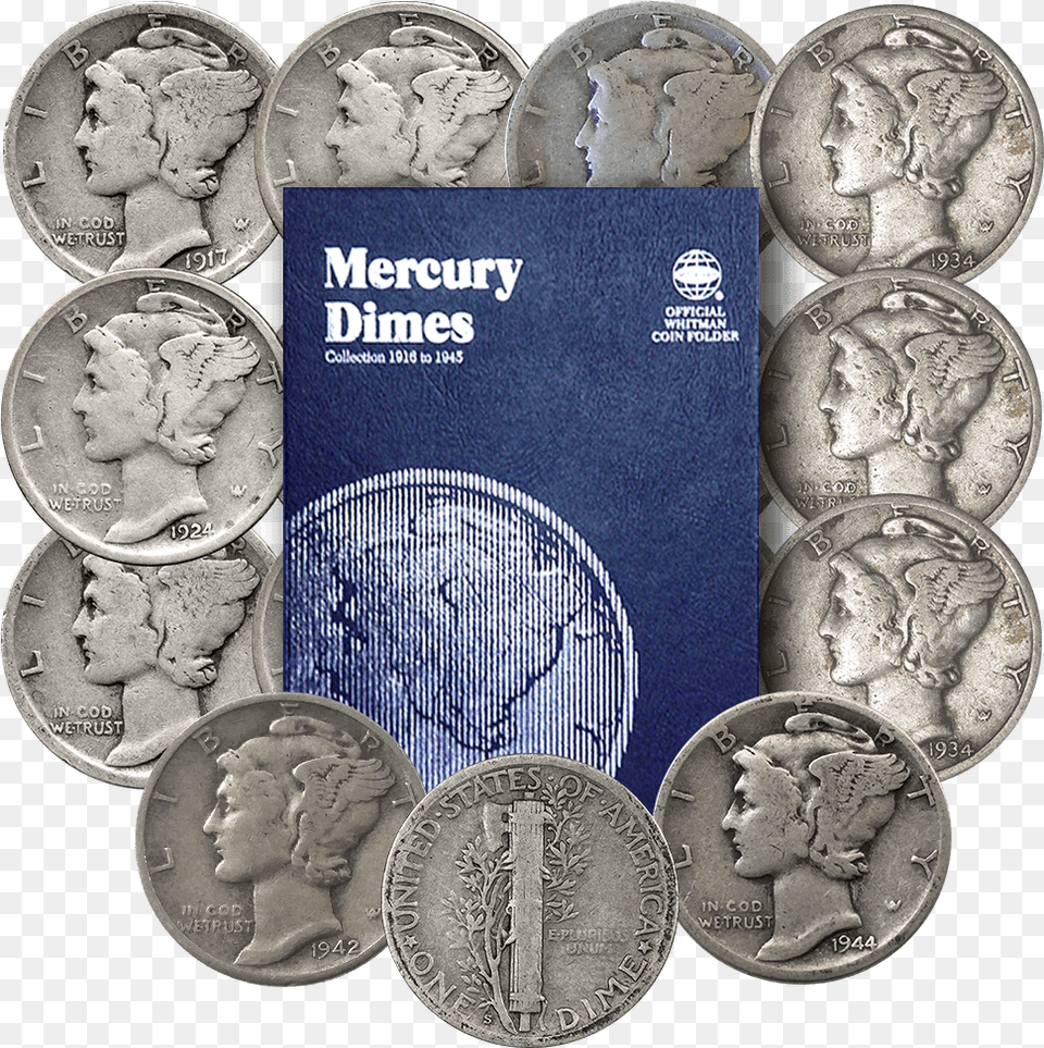 Budding Collectors Mercury Dime Starter Set Cash, Coin, Money, Baby, Person Free Transparent Png