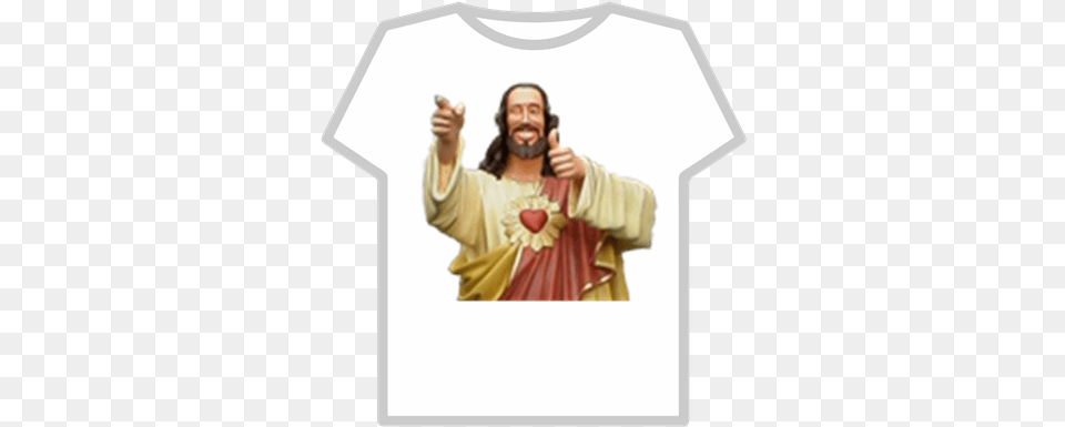 Buddy Christ Roblox Instagram T Shirt, Clothing, T-shirt, Hand, Body Part Png Image