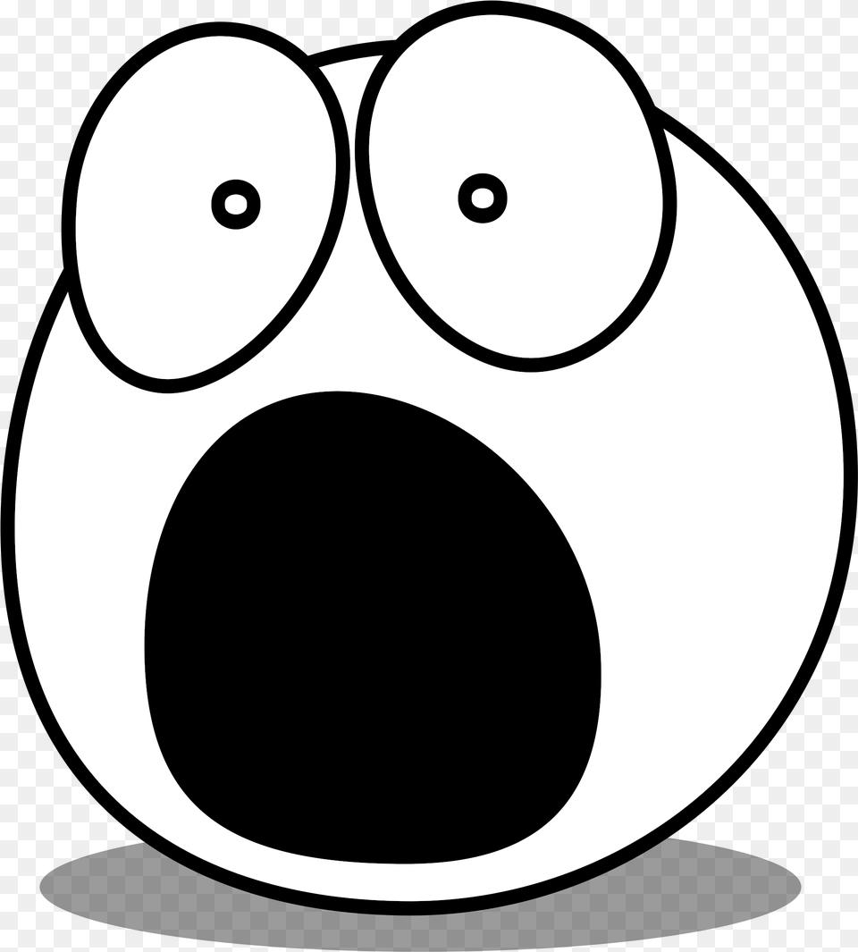 Buddy Frightened Clip Arts Scared Face Clipart Black And White, Stencil, Astronomy, Moon, Nature Free Png Download