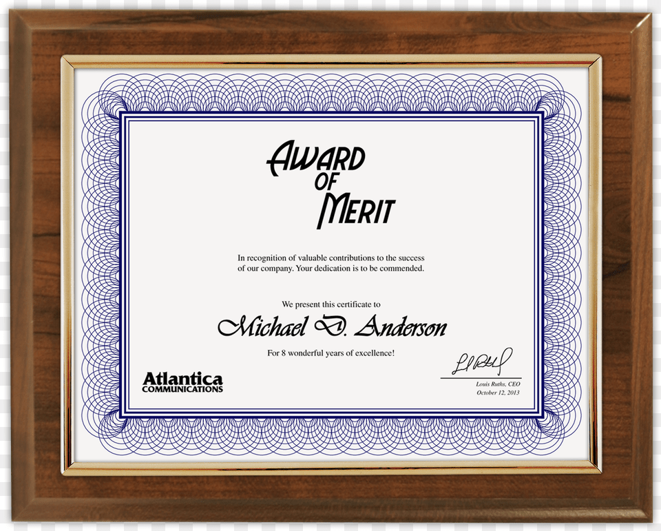 Budget Beater Cherry Plaque With Gold A4 Size Certificate Frame Design, Text, Diploma, Document Free Png Download