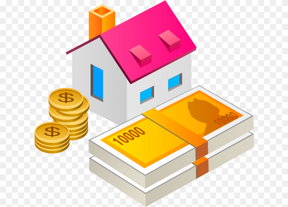 Budget Mortgage Services Cartoon Mortgage Loan, Gold, Tape Free Transparent Png