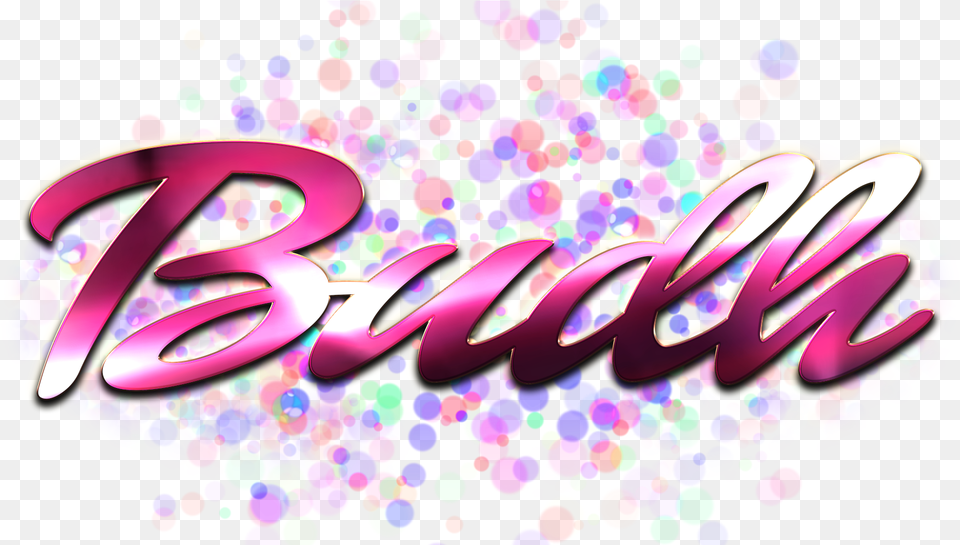 Budh Name Logo Bokeh, Art, Graphics, Purple, Paper Free Png Download