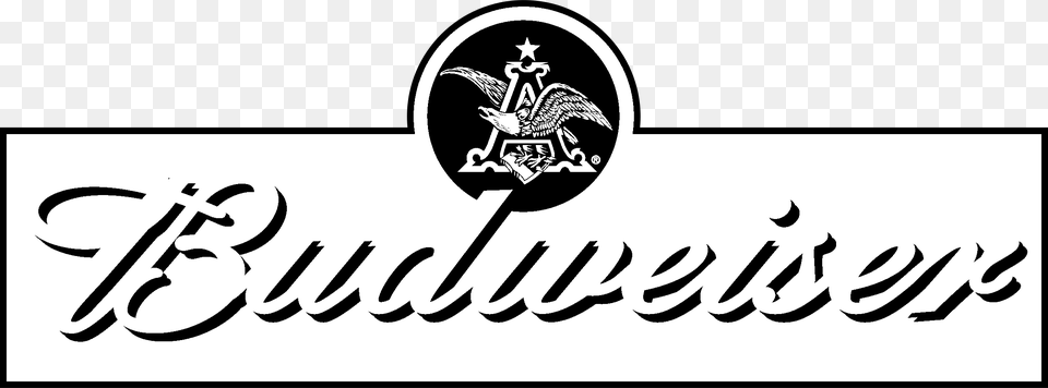 Budweiser 02 Logo Black And White Budweiser Beer Logo Combo Set Of 2 Car Bumper Sticker, Text, Person Free Transparent Png
