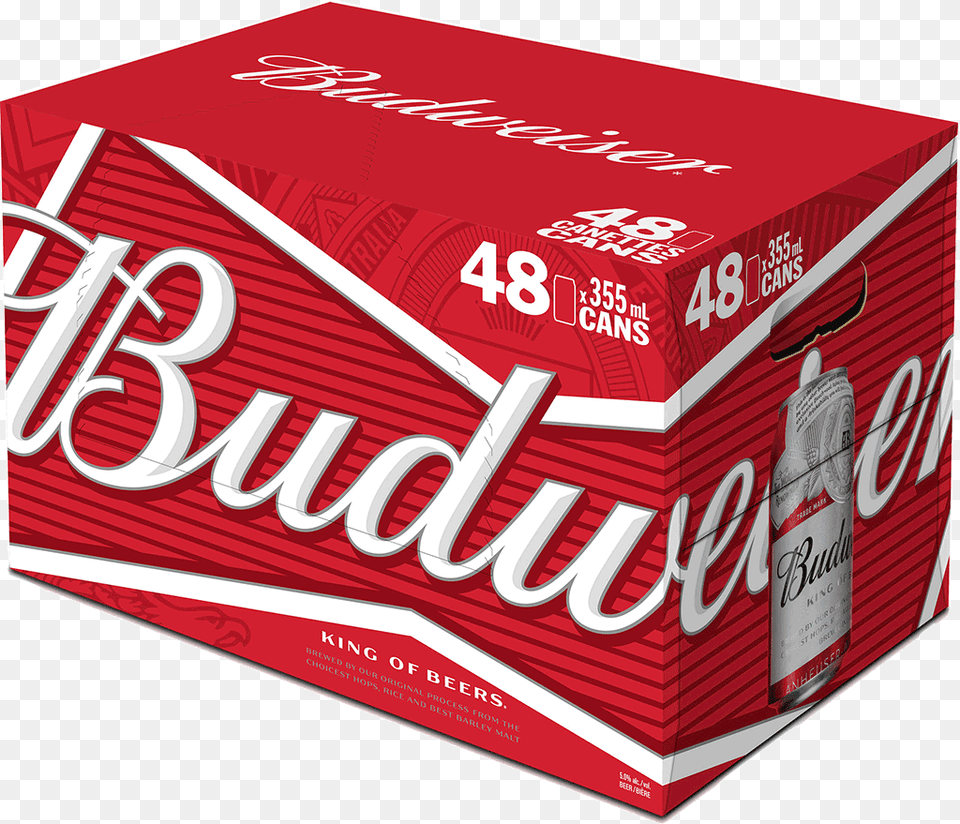 Budweiser 48 X 355 Ml Budweiser 12pk Cans, Beverage, Box, Soda, Coke Png