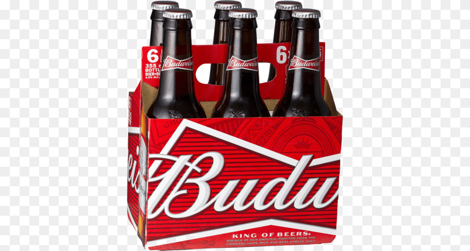 Budweiser Beer Bottle Pack, Alcohol, Beer Bottle, Beverage, Lager Png Image