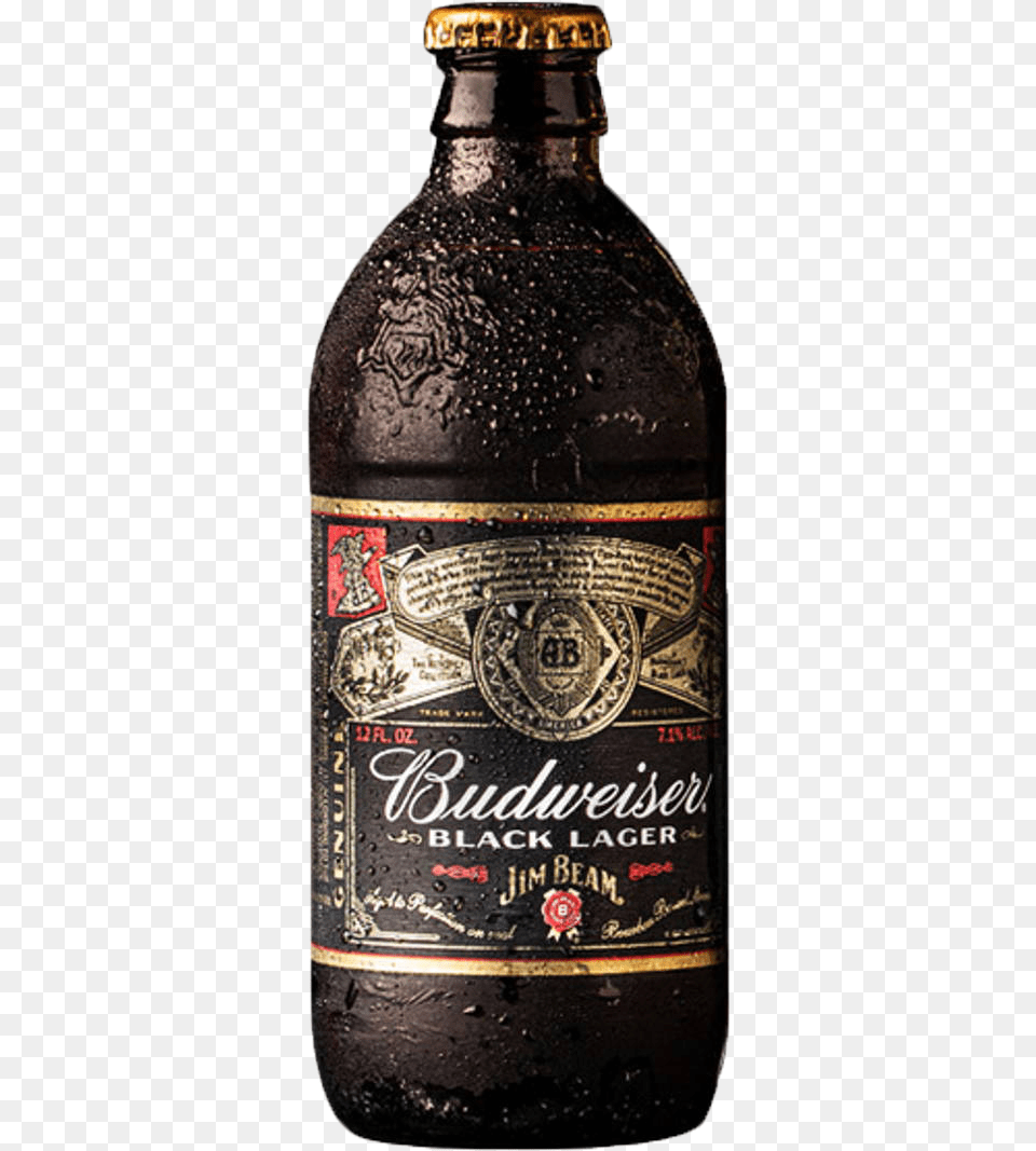 Budweiser Black Lager Budweiser Jim Beam Black Lager, Alcohol, Beer, Beverage, Bottle Png Image