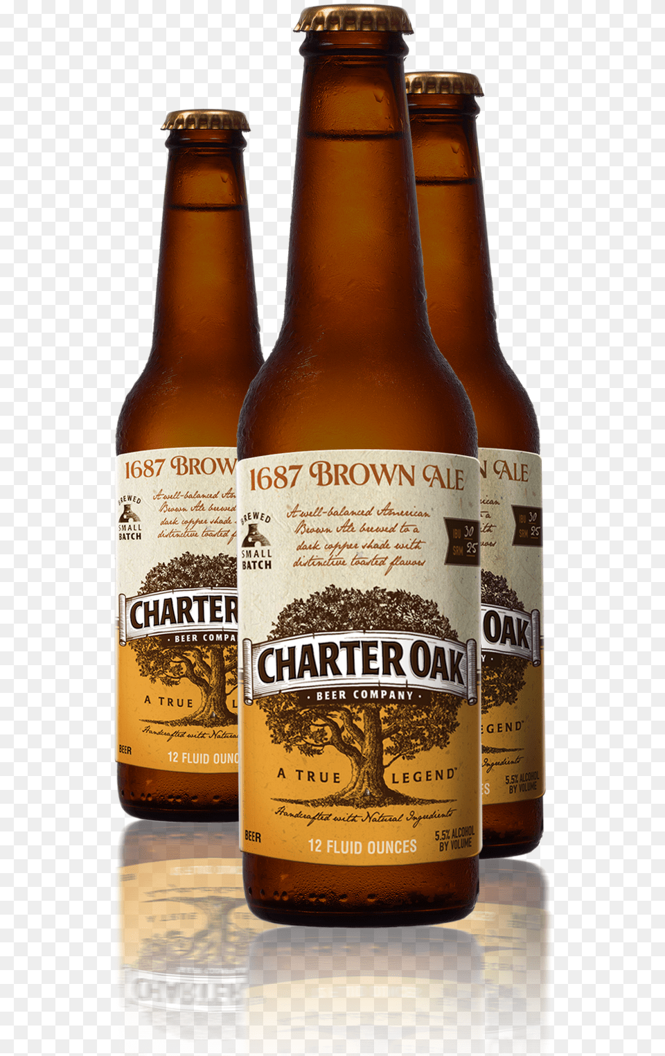Budweiser Bottle 1687 Brown Ale Charter Oak Brewing Co, Alcohol, Beer, Beer Bottle, Beverage Free Transparent Png