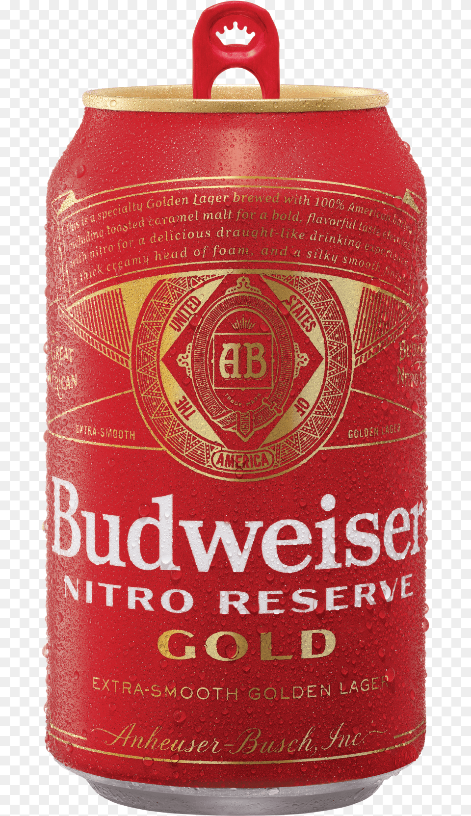 Budweiser Nitro Reserve Gold Budweiser, Alcohol, Beer, Beverage, Lager Free Png