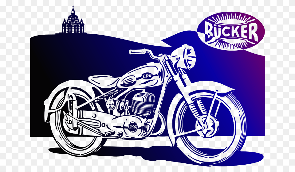 Buecker Motorbike, Machine, Spoke, Motorcycle, Transportation Png Image