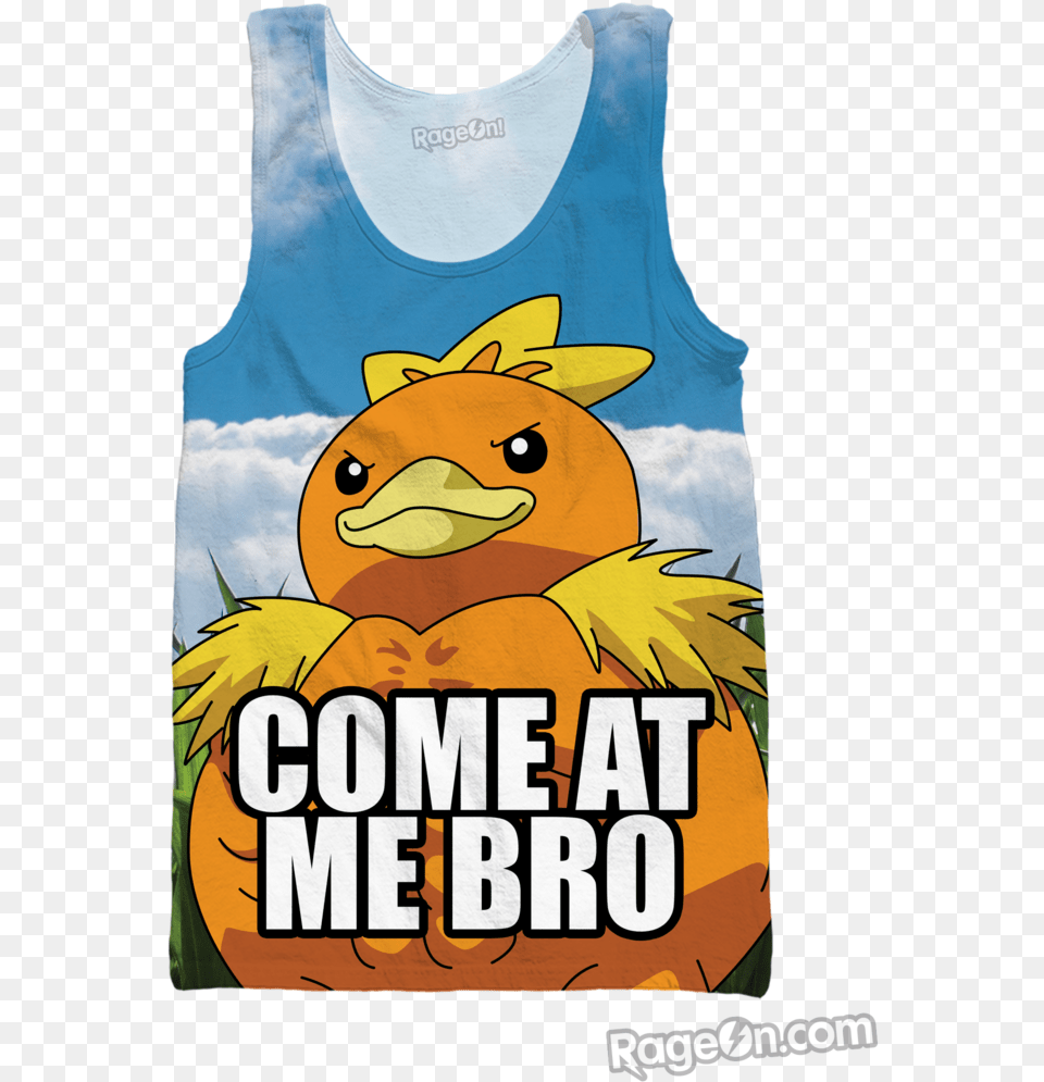 Buff Torchic Tank Top Being A God Meme, Clothing, Tank Top, Person Free Png Download