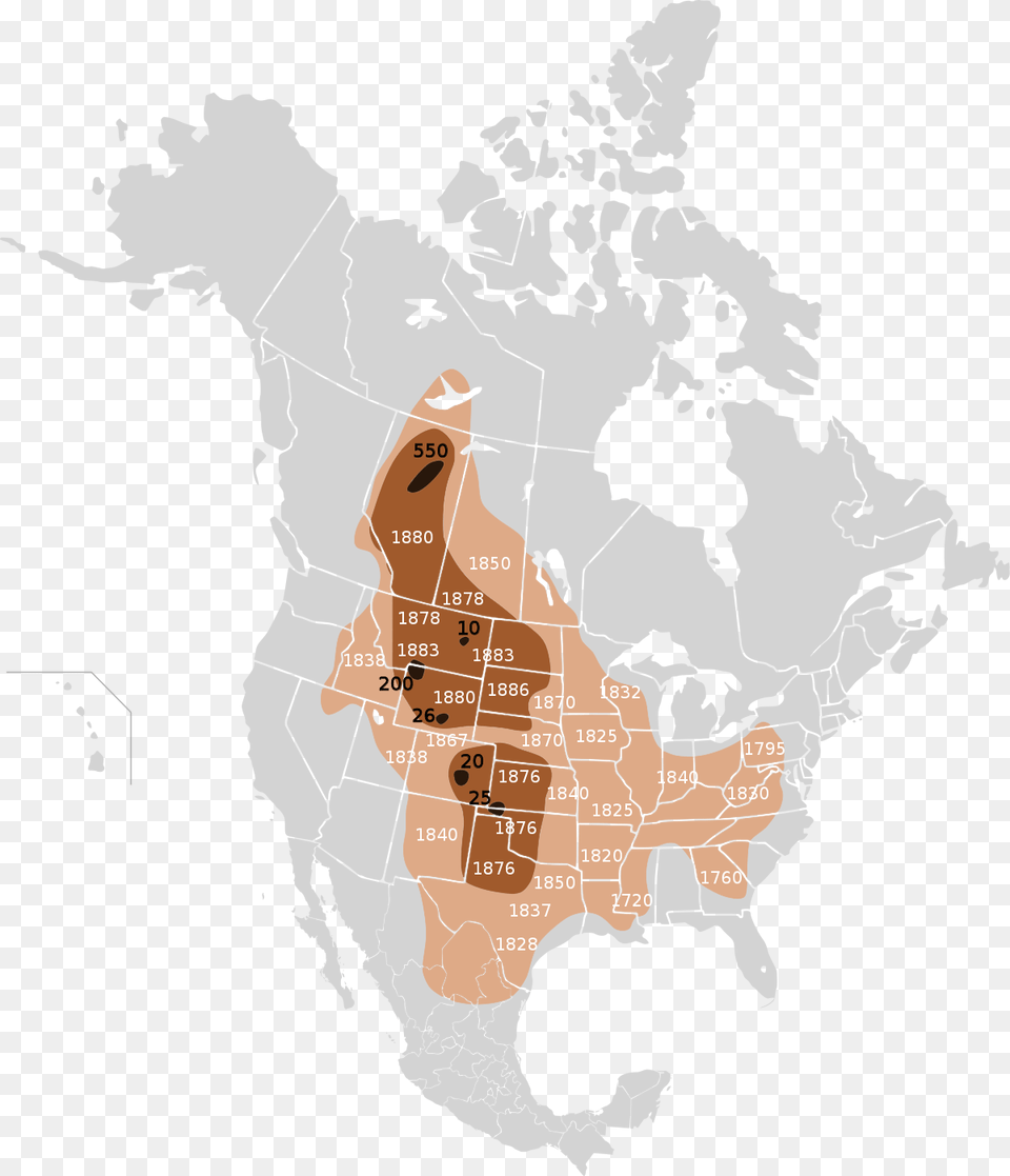 Buffalo 19th Century Edwards Plateau On Us Map, Plot, Chart, Atlas, Diagram Free Png