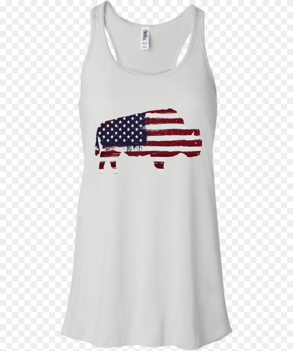 Buffalo American Flag Flowy Racerback Tankclass T Shirt, American Flag, Clothing, Tank Top Free Png Download