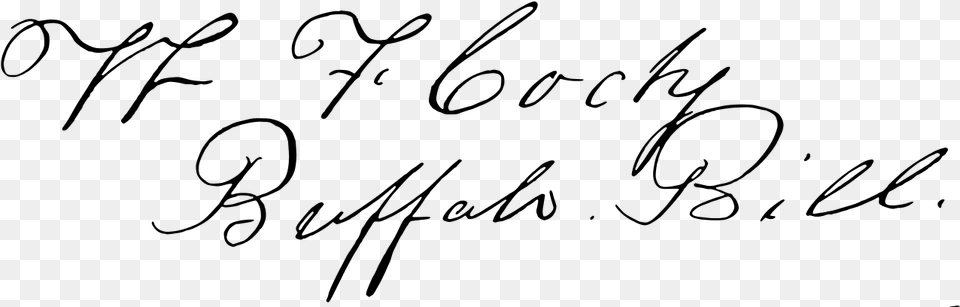 Buffalo Bill Signature, Gray Png