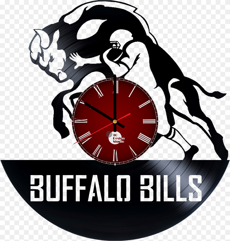 Buffalo Bills Alumni Handmade Vinyl Record Wall Clock Fan Gift Marca Fufalo, Analog Clock Free Png Download