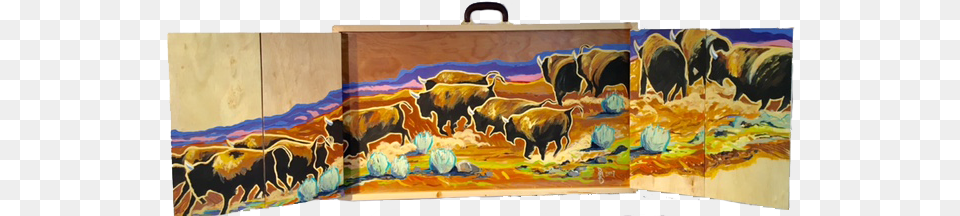 Buffalo Box By David Mcdougall Painting, Animal, Art, Bull, Mammal Free Transparent Png