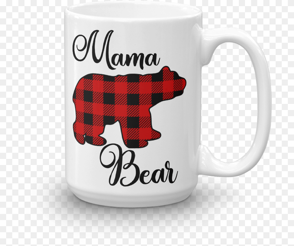 Buffalo Check Mama Bear Mug Grind Includes The Weekend, Cup, Beverage, Coffee, Coffee Cup Png Image