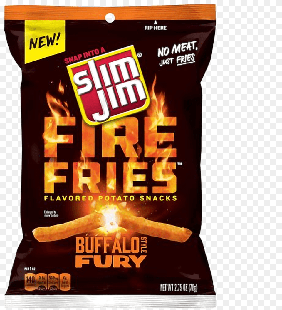Buffalo Fire Fries 78g Slim Jim, Book, Publication, Food, Snack Png