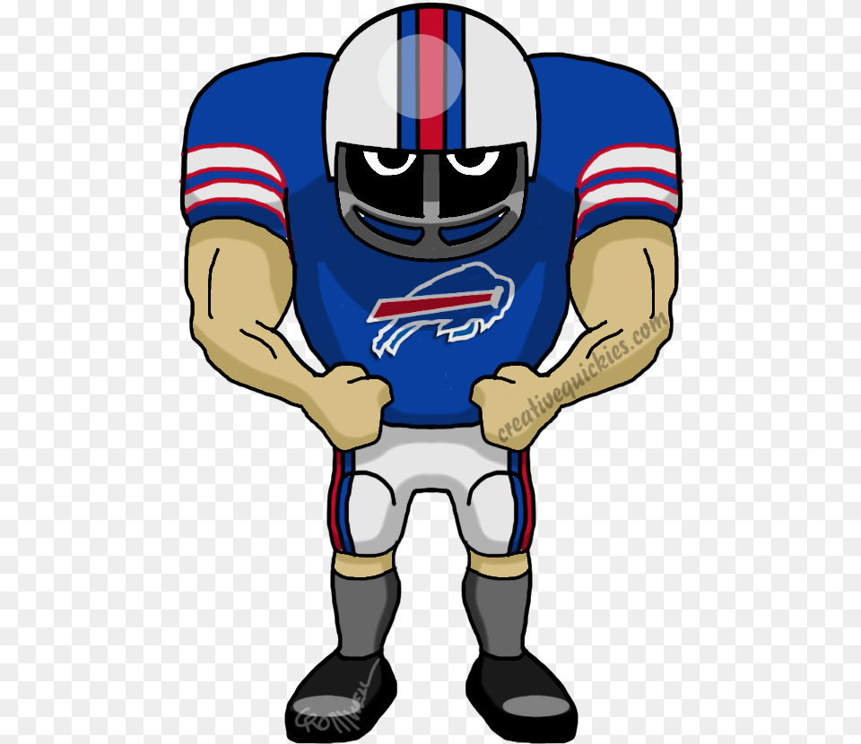 Buffalo New York Bills Cartoons Of Your Favorite Football Patriot Football Player Clipart, Helmet, Baby, Person, Playing American Football Free Transparent Png