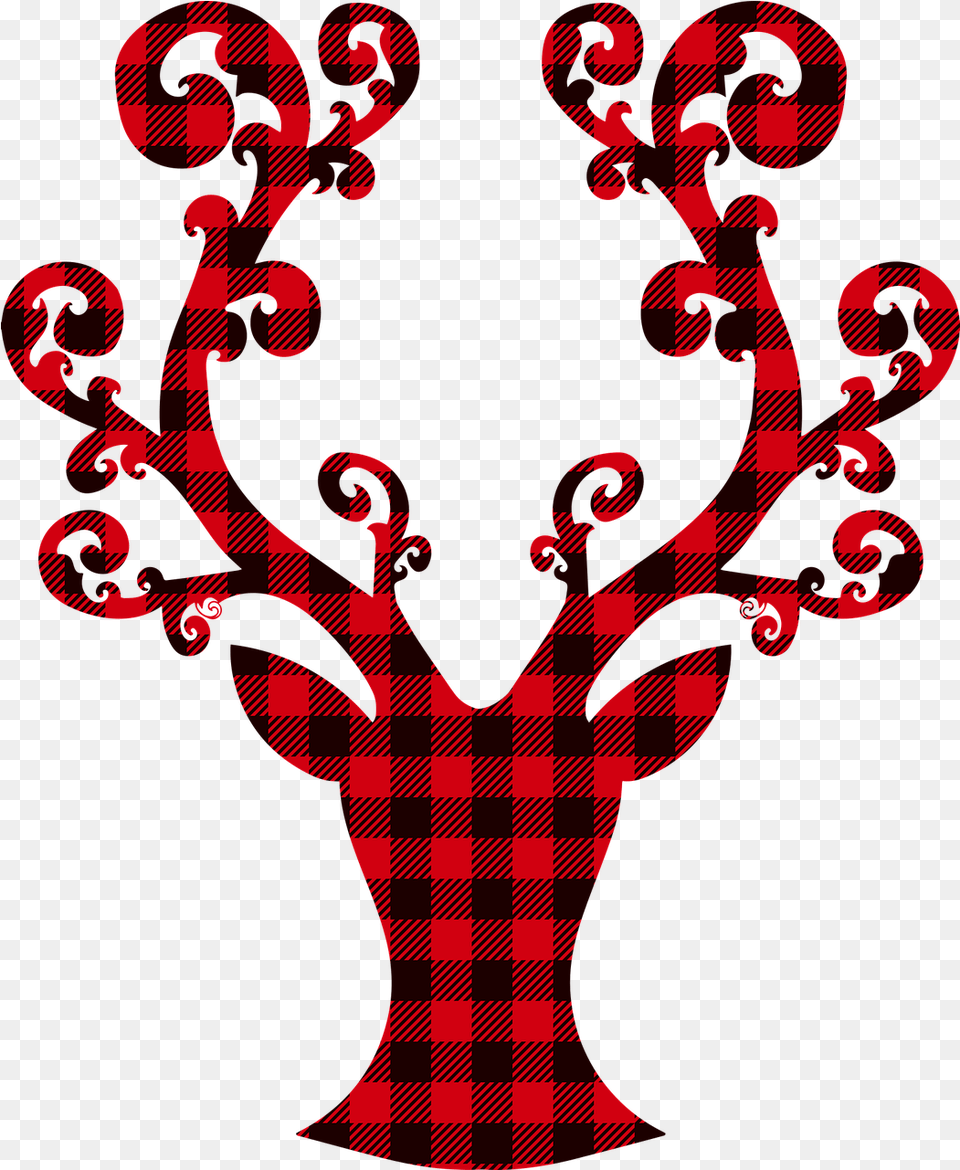 Buffalo Plaid Deer Christmas Free Vector Graphic On Pixabay Reno Rojo Con Negro, Person, Art, Graphics Png Image