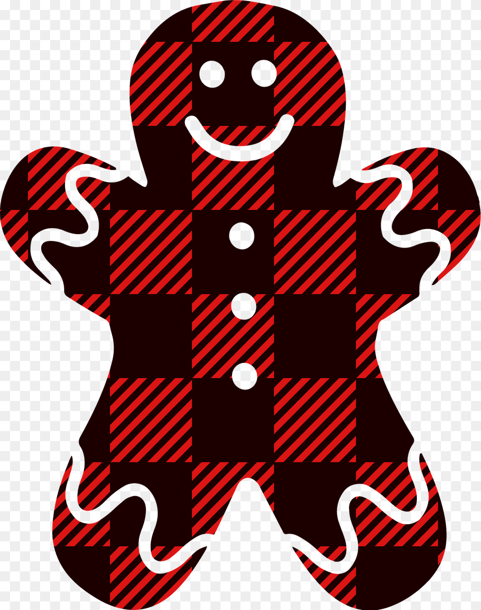 Buffalo Plaid Gingerbread Boy Clipart, Food, Sweets, Cookie, Dynamite Png Image