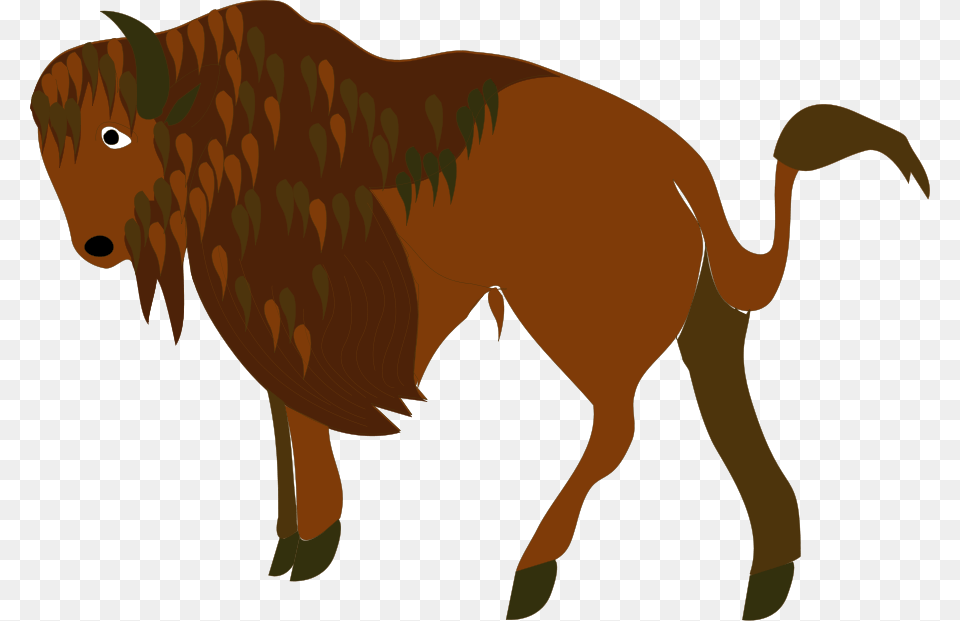 Buffalo Silhouette Clip Art Clipartsco Bison Cartoon, Animal, Mammal, Wildlife, Lion Free Png Download