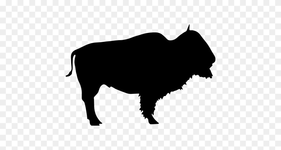 Buffalo Wild Beast Silhouette Icon, Gray Free Png