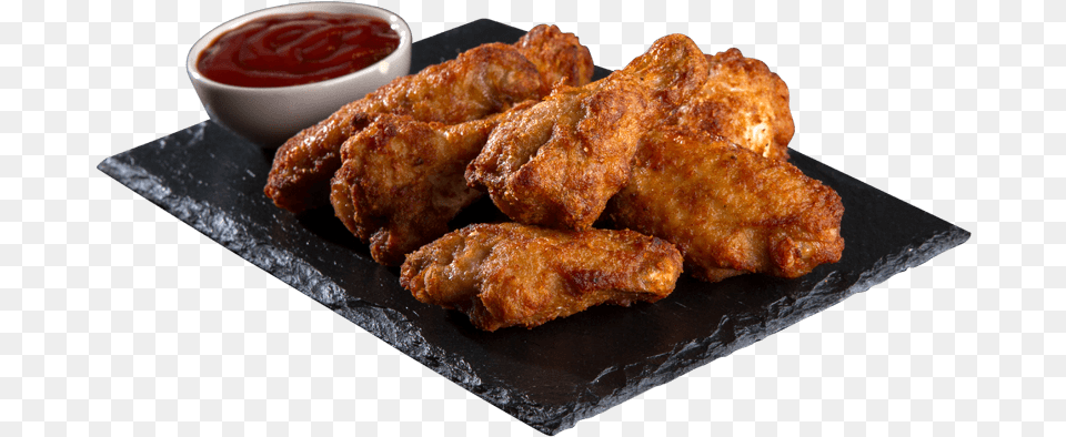 Buffalo Wings 8 Pices Crispy Fried Chicken, Food, Ketchup, Fried Chicken Free Png Download