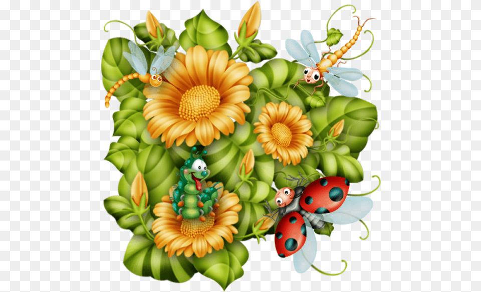 Bug Art Cute Clipart Love Bugs Digital Image Printable Clip Art, Floral Design, Graphics, Pattern, Flower Free Png Download