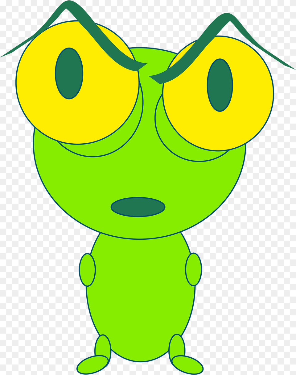 Bug Clipart, Green, Alien, Cartoon, Face Png Image