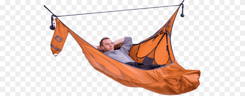Bug Net Amok Draumr 30 Camping Hammock With Bug Net And Suspension, Furniture, Person Png