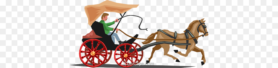 Buggy With Horse Royalty Vector Clip Art Illustration, Wheel, Machine, Wagon, Vehicle Free Png Download