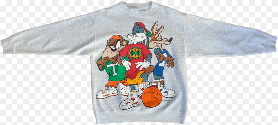 Bugs Bunny Basketball Crewneck Sweatshirt U2014 Animals, Clothing, T-shirt, Baby, Person Png Image