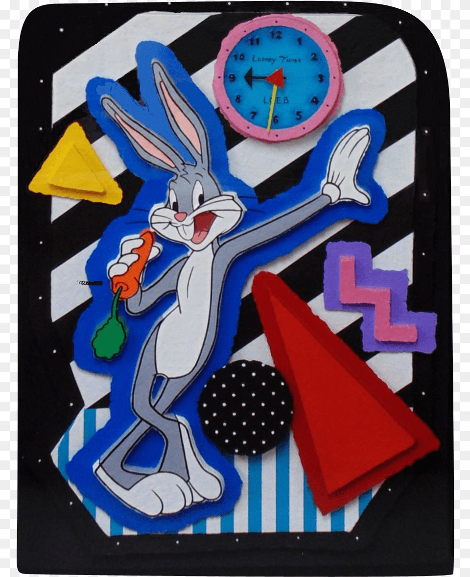 Bugs Bunny Clock By Neil Loeb Cartoon, Person, Applique, Pattern, Art Free Transparent Png