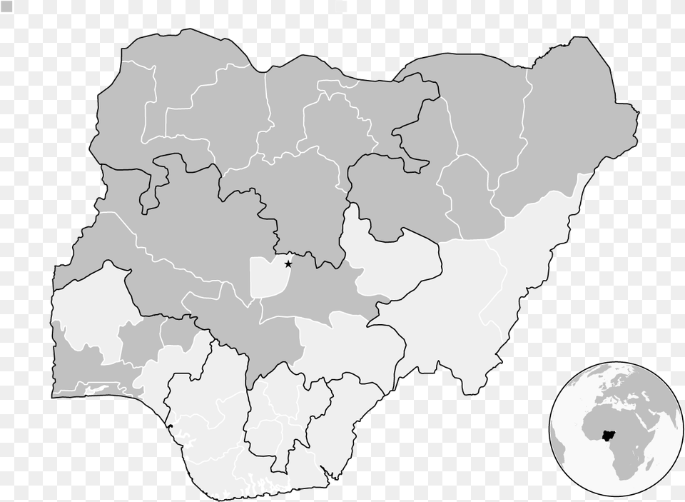 Buhari Wins Second Term Silhouette Map Of Nigeria, Chart, Plot, Atlas, Diagram Free Transparent Png