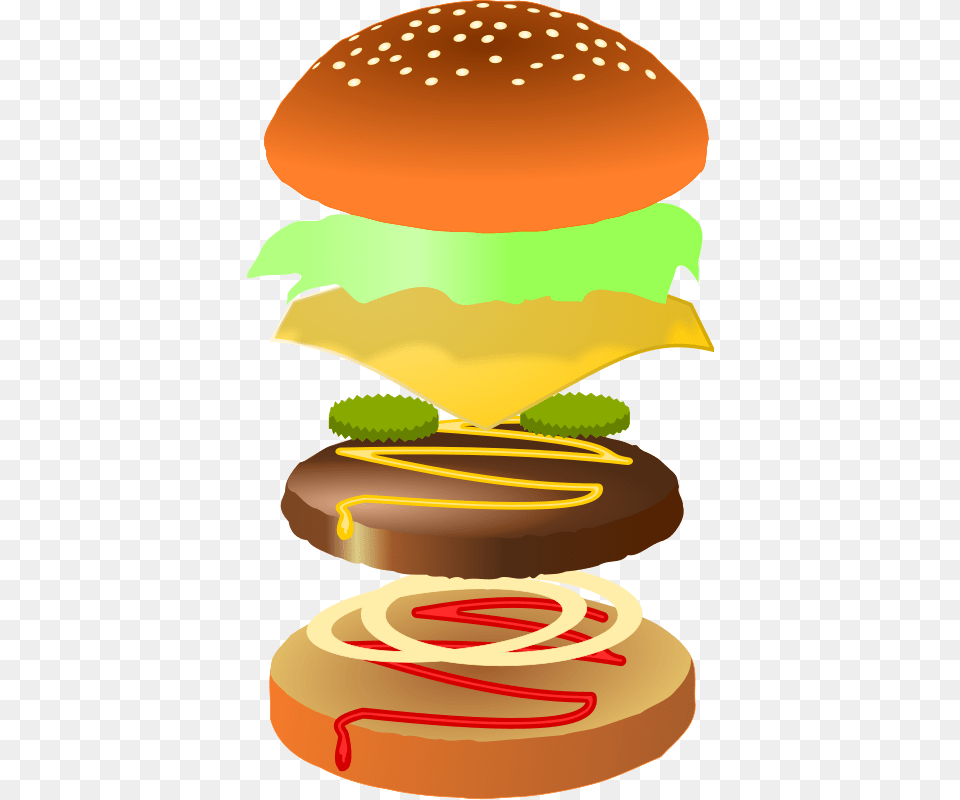 Build A Hamburger Clipart, Burger, Food Png Image
