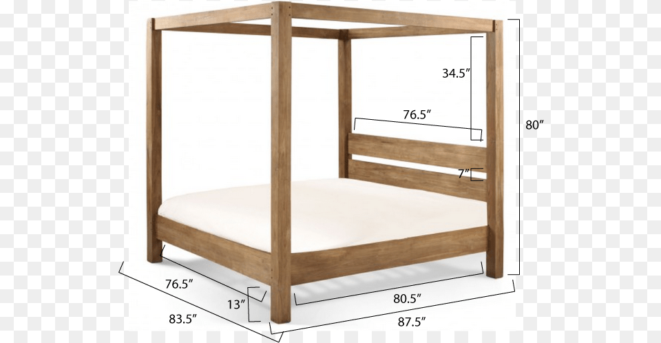 Build A Minimalist Rustic King Canopy Bed Cama Balinesa Palets, Furniture, Crib, Infant Bed, Bedroom Png Image