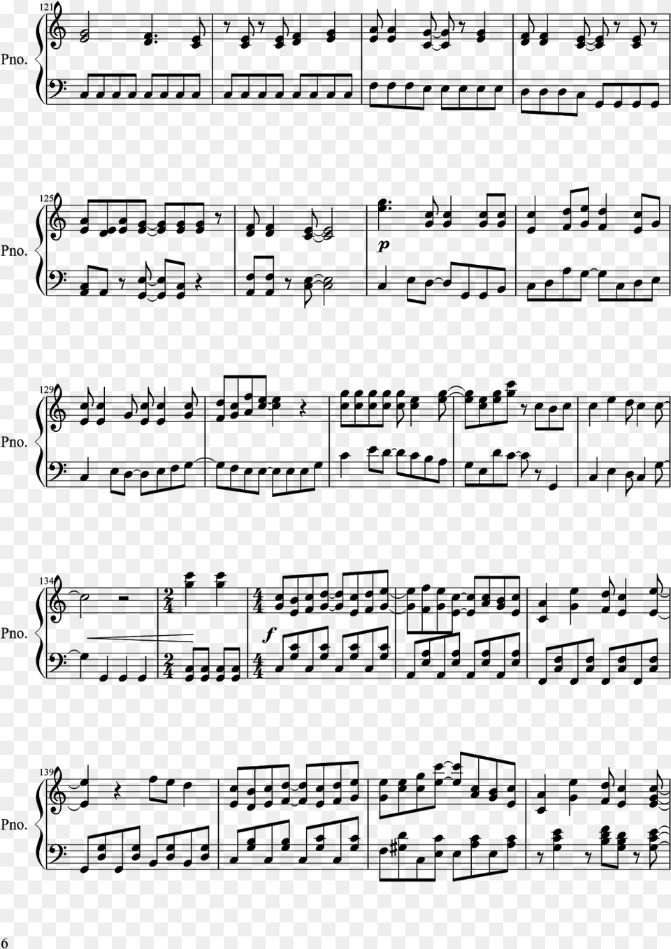 Build Our Machine Piano Sheet Music, Gray Png Image