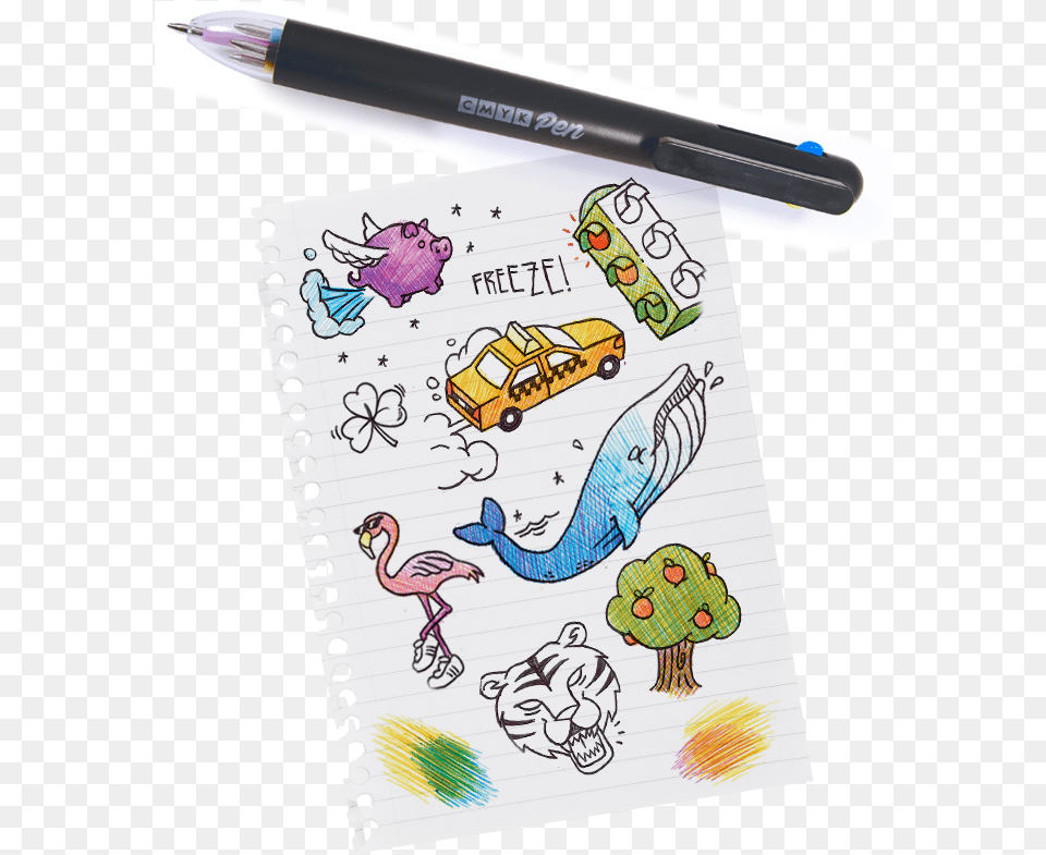 Build Up Bright Bold Colours With Layers Of Ink Pen, Drawing, Art, Doodle, Transportation Png Image