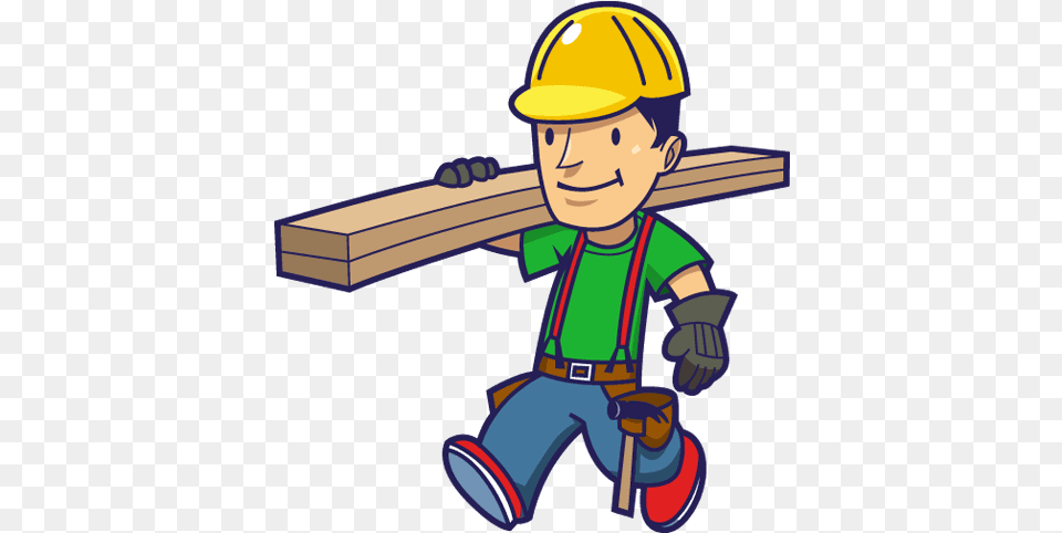 Builders At Work Clipart Construction Worker Building, Person, Clothing, Hardhat, Helmet Free Transparent Png