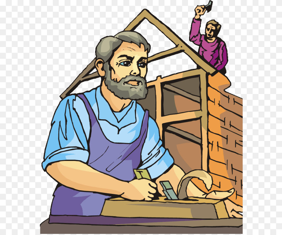 Building A House Clipart Carpenter Making House Clipart, Person, Adult, Male, Man Png Image
