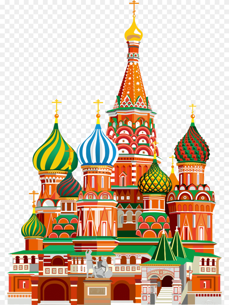 Building Basils Square Moscow Illustration Vector Saint Red Square Moscow, Architecture, Church Png Image