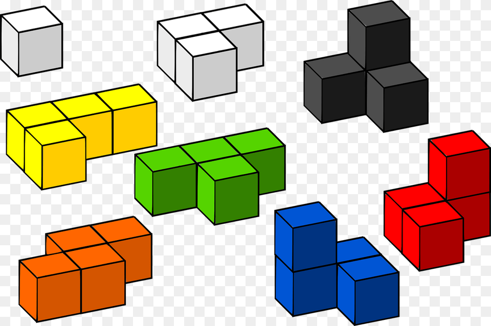 Building Blocks 3d Tetris Blocks, Toy, Rubix Cube Free Png Download